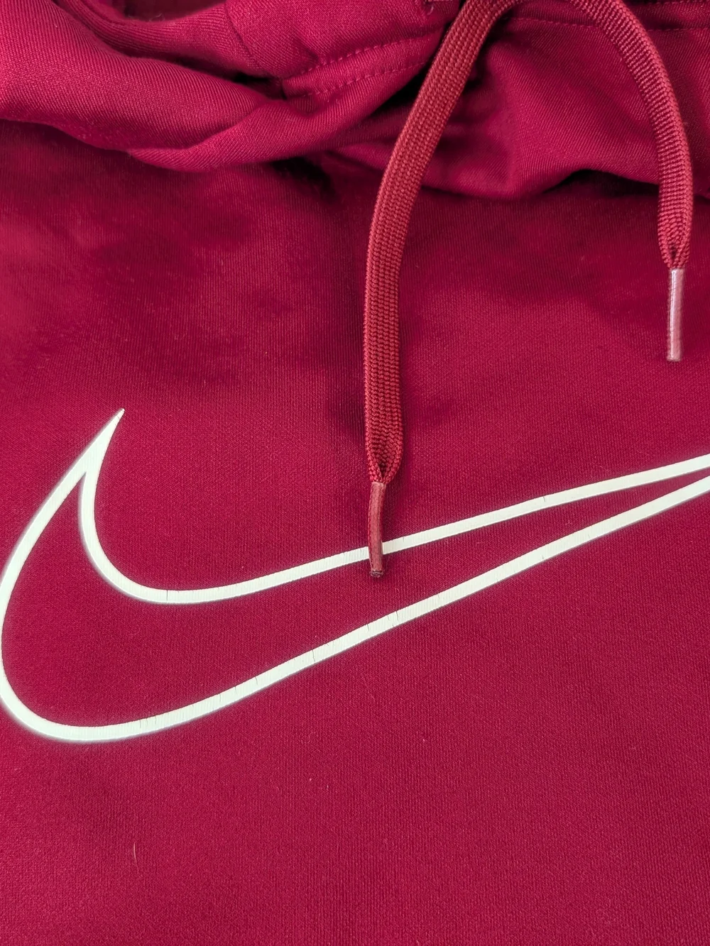 Nike Women's Medium Burgundy Cowl neck Hoodie with White Swoosh